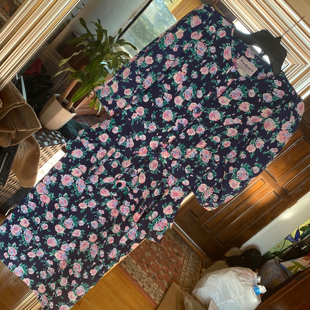 Vintage John richards peplum midi dress